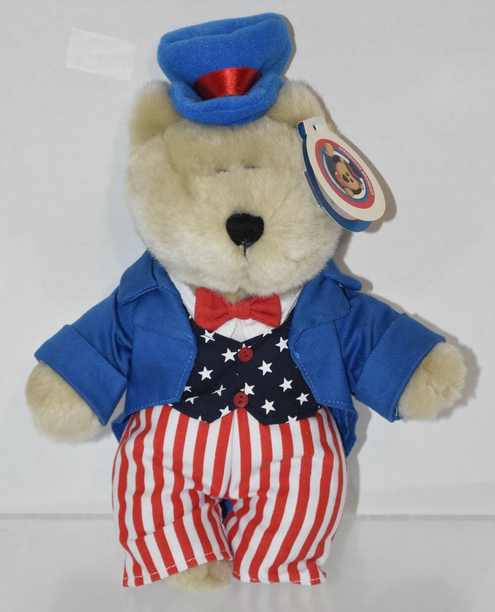 Starbucks Bearista Bear Plush 2002 20th Edition Patriotic Uncle Sam Tag 177776